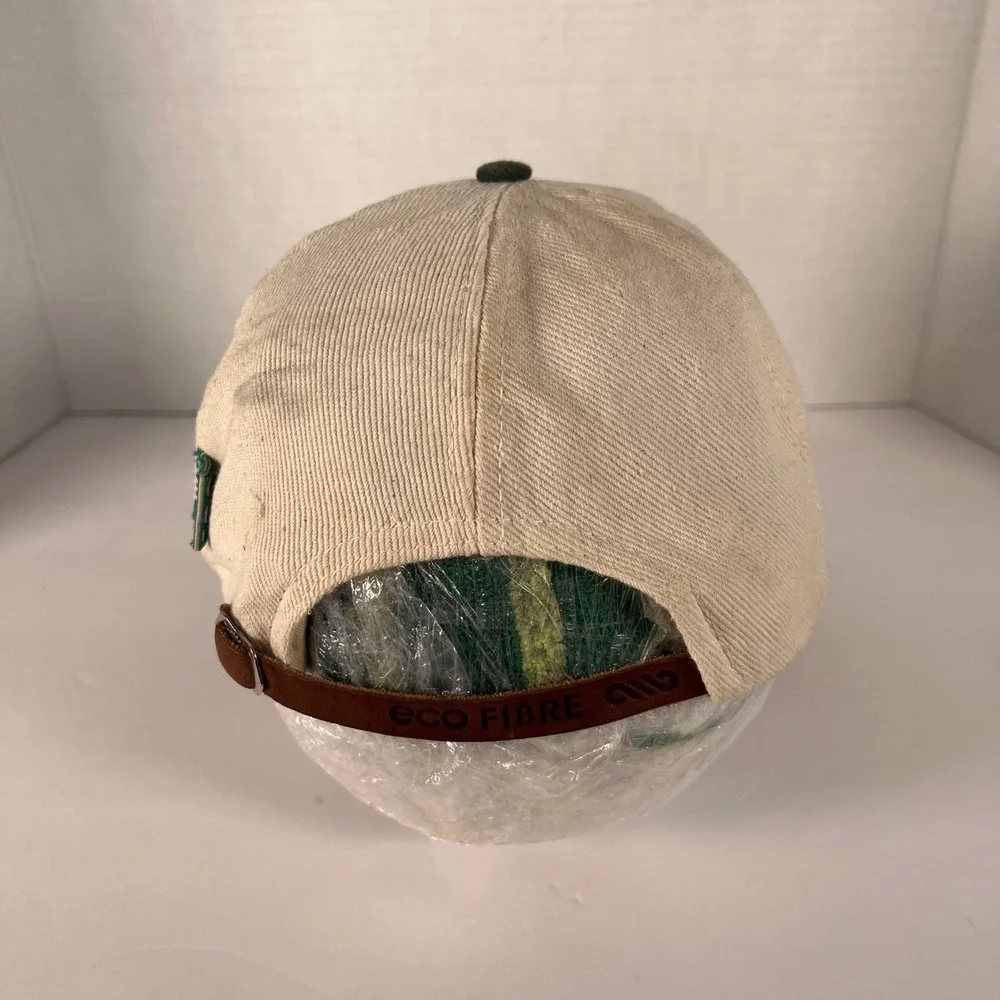 Park‎ City Hats Outdoor Festival Cap Beige Green Adjustable Strap Eco Fibre VTG